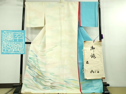 平和屋本店●極上　創業460年・千總　訪問着　霞文　暈し染め　金彩　ロング丈　たとう紙・タグ付き　逸品　未使用　DZAB7975kh6