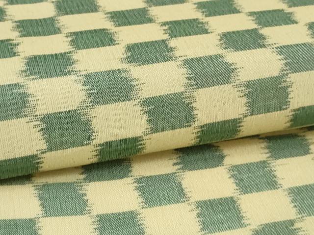 平和屋本店＊極上　夏物　紗紬　市松文様　高島屋扱い　逸品　DZAB7977kh6
