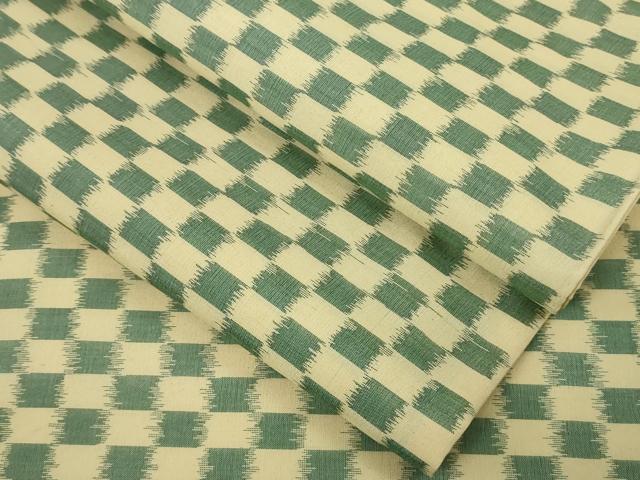 平和屋本店＊極上　夏物　紗紬　市松文様　高島屋扱い　逸品　DZAB7977kh6