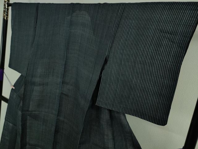 平和屋本店＊極上　夏物　重要無形文化財　本場宮古上布　苧麻　縞　逸品　DZAB7978kh6