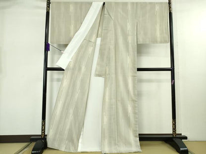 平和屋本店▽極上　本塩沢　単衣　130亀甲　エ霞　逸品　未使用　DZAB7984kh6