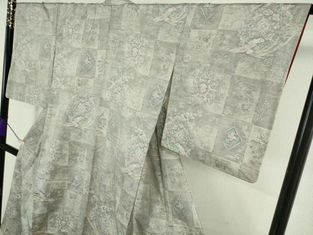 平和屋本店●極上　都喜ヱ門 本場大島紬 白大島・長襦袢(無双仕立て)セット　7マルキ　藤白泥　藤絹織物謹製　証紙付き　逸品　DZAB7986kh6
