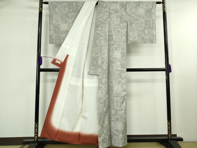 平和屋本店●極上　都喜ヱ門 本場大島紬 白大島・長襦袢(無双仕立て)セット　7マルキ　藤白泥　藤絹織物謹製　証紙付き　逸品　DZAB7986kh6