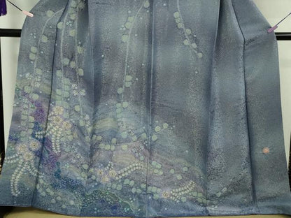 平和屋本店●最高級　初代　久保田一竹　幻の辻が花　訪問着　辻が花19個　暈し染め　金通し地　共箱付き　逸品　DZAB7989kh6