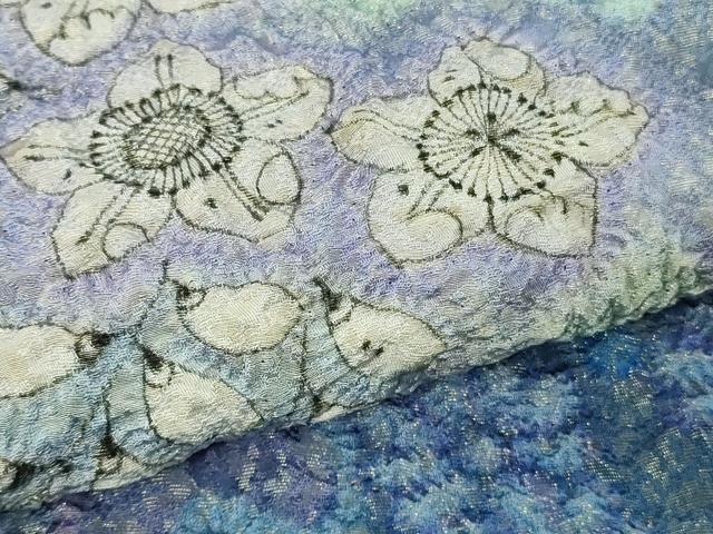 平和屋本店●最高級　初代　久保田一竹　幻の辻が花　訪問着　辻が花19個　暈し染め　金通し地　共箱付き　逸品　DZAB7989kh6