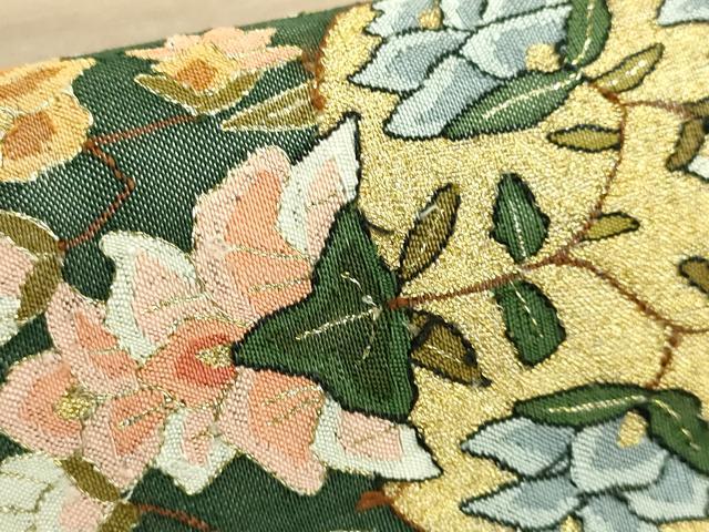 平和屋本店●極上　明綴れ　袋帯　正倉院花文　金糸　逸品　DZAB8032kh6