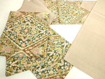 平和屋本店●極上　明綴れ　袋帯　正倉院花文　金糸　逸品　DZAB8032kh6