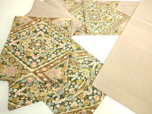 平和屋本店●極上　明綴れ　袋帯　正倉院花文　金糸　逸品　DZAB8032kh6