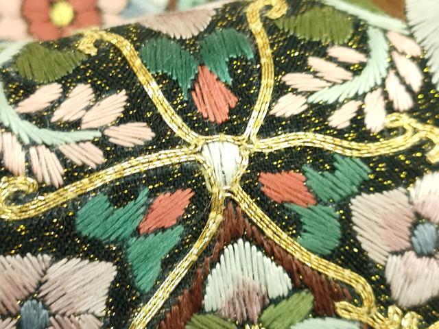 平和屋本店●最高級　袋帯　駒刺繍　総刺繍　正倉院花文　金糸　逸品　DZAB8034kh6