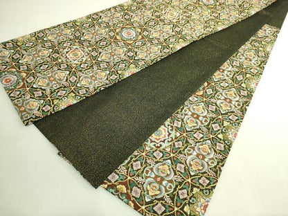 平和屋本店●最高級　袋帯　駒刺繍　総刺繍　正倉院花文　金糸　逸品　DZAB8034kh6