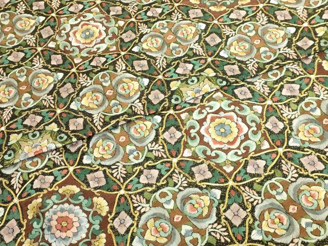 平和屋本店●最高級　袋帯　駒刺繍　総刺繍　正倉院花文　金糸　逸品　DZAB8034kh6