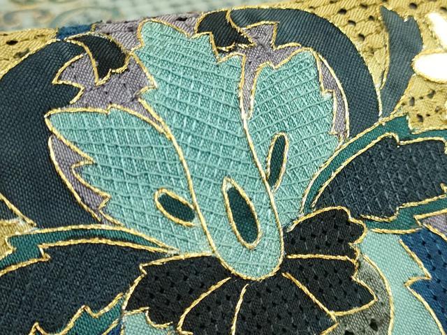 平和屋本店●最高級　中国三大刺繍　スワトウ刺繍　汕頭刺繍　総刺繍　絽刺し　全通柄袋帯　向かい鳥花文　金糸　逸品　DZAB8035kh6
