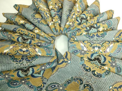 平和屋本店●最高級　中国三大刺繍　スワトウ刺繍　汕頭刺繍　総刺繍　絽刺し　全通柄袋帯　向かい鳥花文　金糸　逸品　DZAB8035kh6