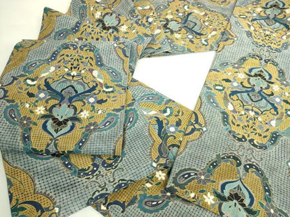 平和屋本店●最高級　中国三大刺繍　スワトウ刺繍　汕頭刺繍　総刺繍　絽刺し　全通柄袋帯　向かい鳥花文　金糸　逸品　DZAB8035kh6