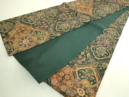 平和屋本店●極上　中国三大刺繍　スワトウ刺繍　汕頭刺繍　総刺繍　全通柄袋帯　正倉院更紗花文　金銀彩　逸品　DZAB8036kh6