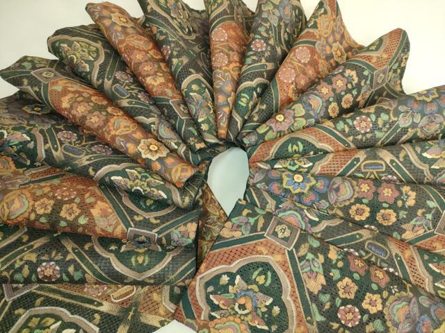 平和屋本店●極上　中国三大刺繍　スワトウ刺繍　汕頭刺繍　総刺繍　全通柄袋帯　正倉院更紗花文　金銀彩　逸品　DZAB8036kh6
