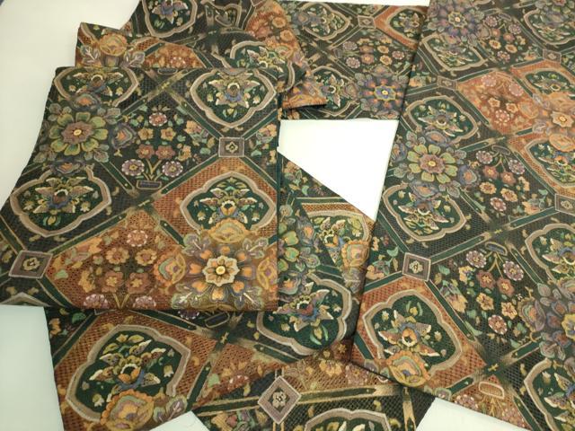 平和屋本店●極上　中国三大刺繍　スワトウ刺繍　汕頭刺繍　総刺繍　全通柄袋帯　正倉院更紗花文　金銀彩　逸品　DZAB8036kh6