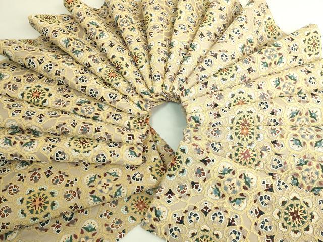 平和屋本店●極上　中国三大刺繍　総相良刺繍　総刺繍　全通柄袋帯　正倉院花文　逸品　DZAB8038kh6