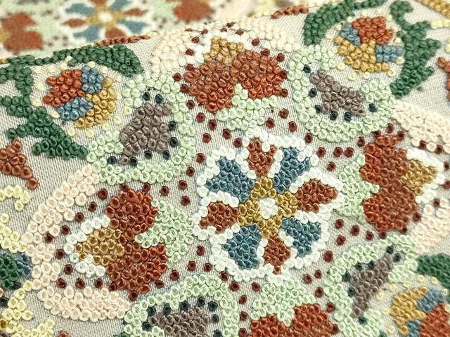 平和屋本店●最高級　中国三大刺繍　総相良刺繍　総刺繍　袋帯　正倉院花文　逸品　DZAB8039kh6
