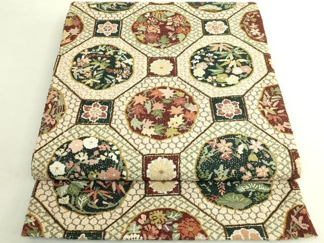 平和屋本店●極上　中国三大刺繍　相良刺繍　総刺繍　袋帯　200万粒　総詰め　蜀江花文　金糸　逸品　DZAB8040kh6