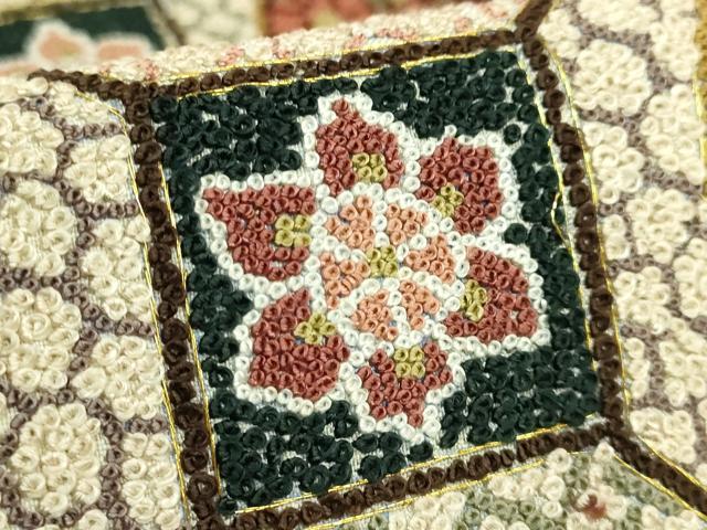平和屋本店●極上　中国三大刺繍　相良刺繍　総刺繍　袋帯　200万粒　総詰め　蜀江花文　金糸　逸品　DZAB8040kh6