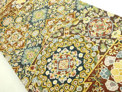 平和屋本店●最高級　中国三大刺繍　総相良刺繍　総刺繍　袋帯　200万粒　総詰め　切り嵌め正倉院花文　金糸　逸品　DZAB8041kh6