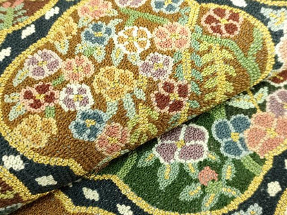 平和屋本店●最高級　中国三大刺繍　総相良刺繍　総刺繍　袋帯　200万粒　総詰め　四季花文　金糸　逸品　未使用　DZAB8043kh6