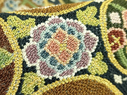 平和屋本店●最高級　中国三大刺繍　総相良刺繍　総刺繍　袋帯　200万粒　総詰め　四季花文　金糸　逸品　未使用　DZAB8043kh6