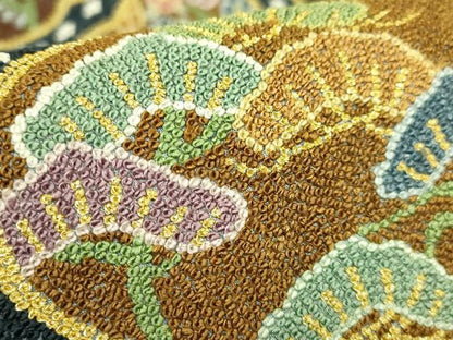 平和屋本店●最高級　中国三大刺繍　総相良刺繍　総刺繍　袋帯　200万粒　総詰め　四季花文　金糸　逸品　未使用　DZAB8043kh6