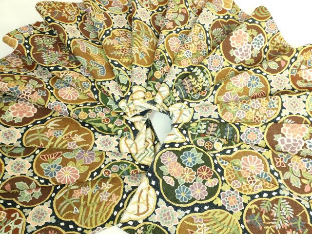 平和屋本店●最高級　中国三大刺繍　総相良刺繍　総刺繍　袋帯　200万粒　総詰め　四季花文　金糸　逸品　未使用　DZAB8043kh6