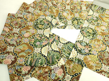 平和屋本店●最高級　中国三大刺繍　総相良刺繍　総刺繍　袋帯　200万粒　総詰め　四季花文　金糸　逸品　未使用　DZAB8043kh6