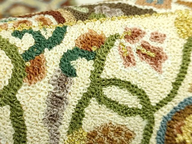 平和屋本店●最高級　中国三大刺繍　総相良刺繍　総刺繍　袋帯　200万粒　総詰め　切り嵌め正倉院花文　金糸　逸品　未使用　DZAB8044kh6