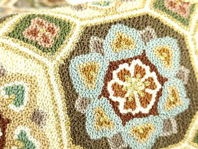 平和屋本店●最高級　中国三大刺繍　総相良刺繍　総刺繍　袋帯　200万粒　総詰め　切り嵌め正倉院花文　金糸　逸品　未使用　DZAB8044kh6
