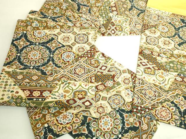 平和屋本店●最高級　中国三大刺繍　総相良刺繍　総刺繍　袋帯　200万粒　総詰め　切り嵌め正倉院花文　金糸　逸品　未使用　DZAB8044kh6
