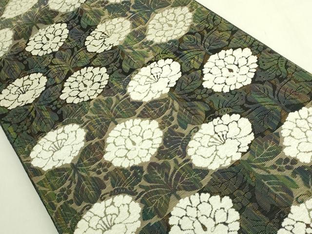 平和屋本店●極上　西陣　じゅらく謹製　六通柄袋帯　輪奈織　牡丹　金糸　逸品　DZAB8046kh6