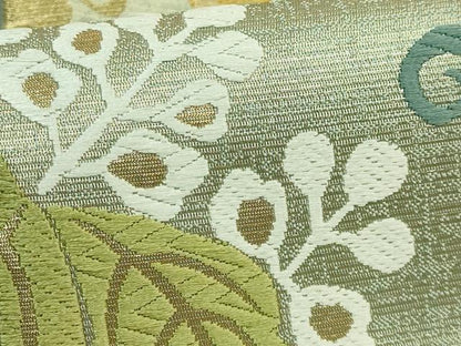 平和屋着物●極上　六通柄袋帯　唐織　舞葉文　金糸　逸品　DZAB8054kh6