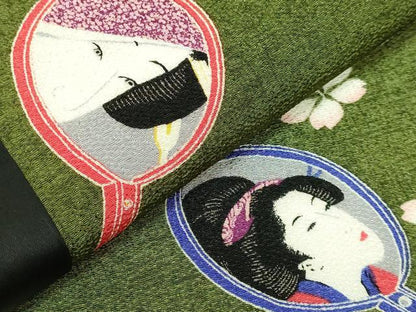 平和屋着物●極上　創業460年・千總　CHISO　だらり帯　手鏡美人　鬼しぼ縮緬　逸品　DZAB8061kh6
