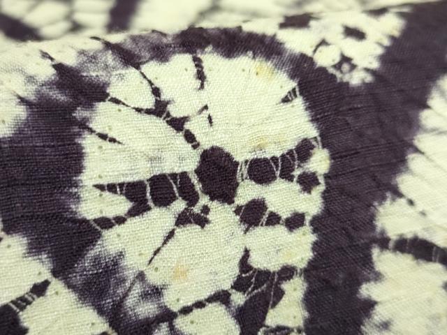 平和屋着物●極上　紫根染　紬　全通柄　京袋帯　青海波　逸品　DZAB8062kh6
