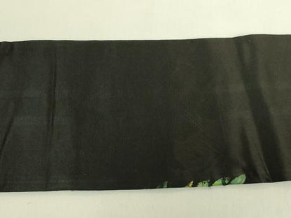 平和屋着物●極上　アンティーク　大正ロマン　九寸名古屋帯　手描き　フルーツ　黒地　逸品　DZAB8069kh6