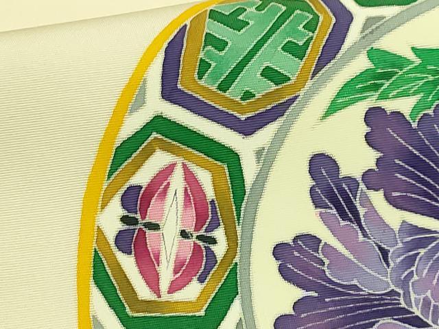 平和屋本店●極上　本加賀友禅　瀬戸算　塩瀬　九寸名古屋帯　花蝶文　逸品　DZAB8070kh6