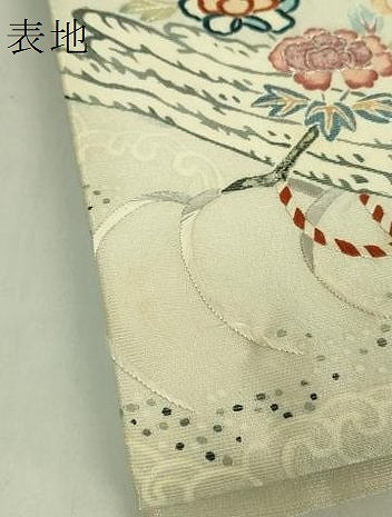 平和屋本店●極上　太鼓柄袋帯　刺繍　花筏　金銀糸　逸品　DZAB8078kh6