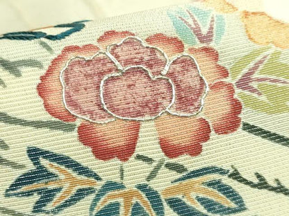 平和屋本店●極上　太鼓柄袋帯　刺繍　花筏　金銀糸　逸品　DZAB8078kh6
