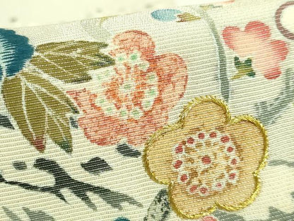平和屋本店●極上　太鼓柄袋帯　刺繍　花筏　金銀糸　逸品　DZAB8078kh6