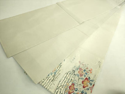 平和屋本店●極上　太鼓柄袋帯　刺繍　花筏　金銀糸　逸品　DZAB8078kh6
