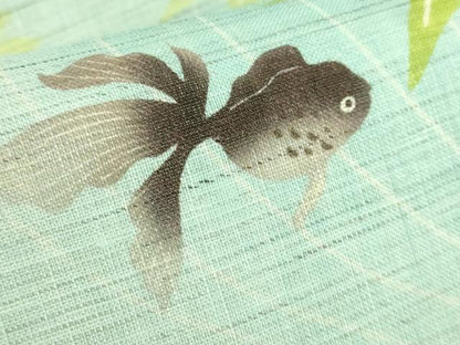 平和屋着物＊極上　夏物　太鼓柄　京袋帯　金魚　麻　逸品　DZAB8093kh6