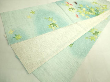 平和屋着物＊極上　夏物　太鼓柄　京袋帯　金魚　麻　逸品　DZAB8093kh6