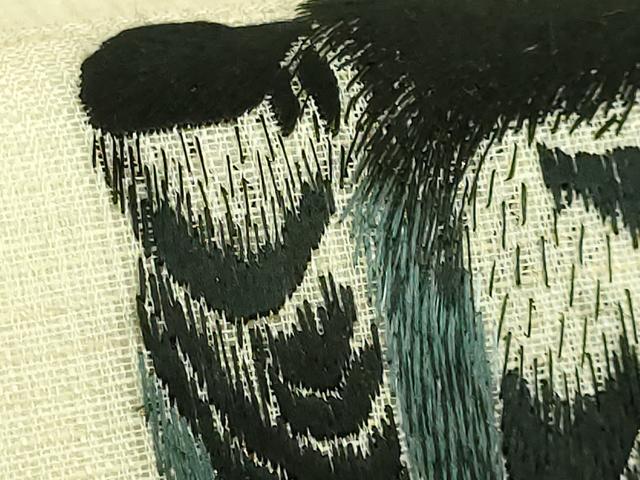 平和屋着物＊極上　夏物　中国三大刺繍　蘇州刺繍　手刺繍　太鼓柄袋帯　鵜　さが美扱い　逸品　DZAB8095kh6