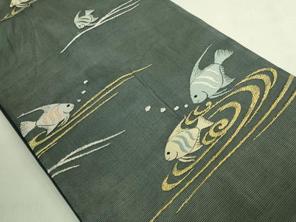 平和屋着物＊極上　夏物　六通柄袋帯　エンゼルフィッシュ　金銀糸　逸品　DZAB8097kh6