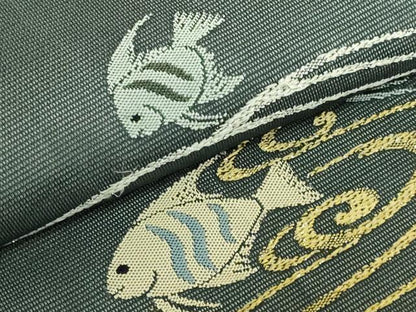 平和屋着物＊極上　夏物　六通柄袋帯　エンゼルフィッシュ　金銀糸　逸品　DZAB8097kh6
