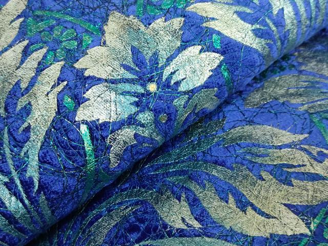 平和屋着物＊極上　夏物　太鼓柄袋帯　銀駒刺繍　洋花文　銀彩　逸品　DZAB8098kh6